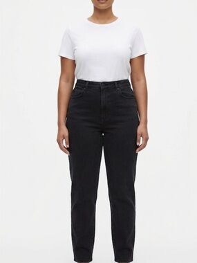 American Eagle Stretch Mom Jeans Sz 8 | High Rise Black Denim AEO